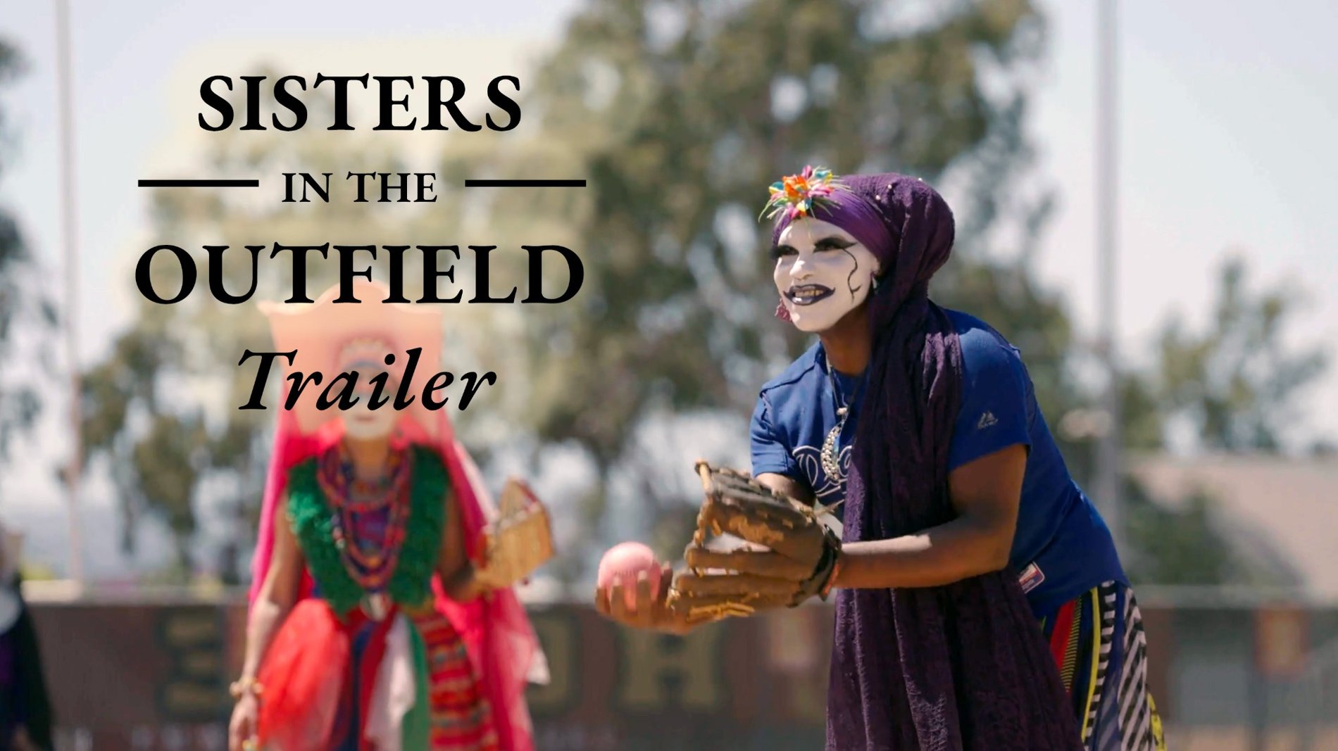 SISTERS IN THE OUTFIELD trailer thumbnail featuring Sisters playing baseball